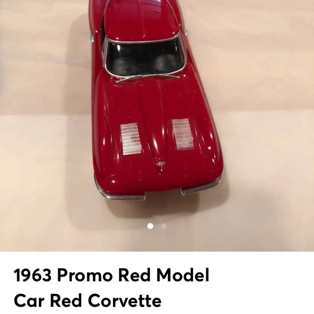 1963 plastic red corvette promo car